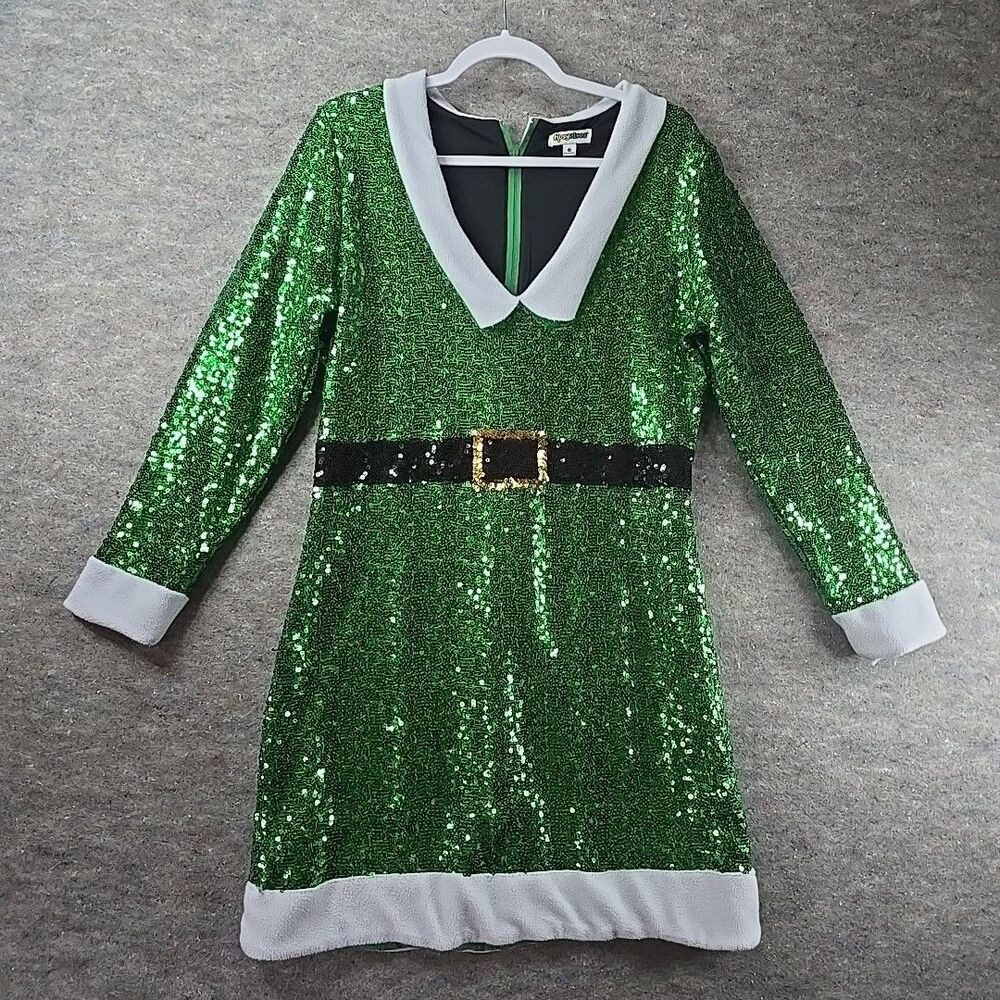 Tipsy Elves Green Elf Sequin Christmas Dress Women's Size XL